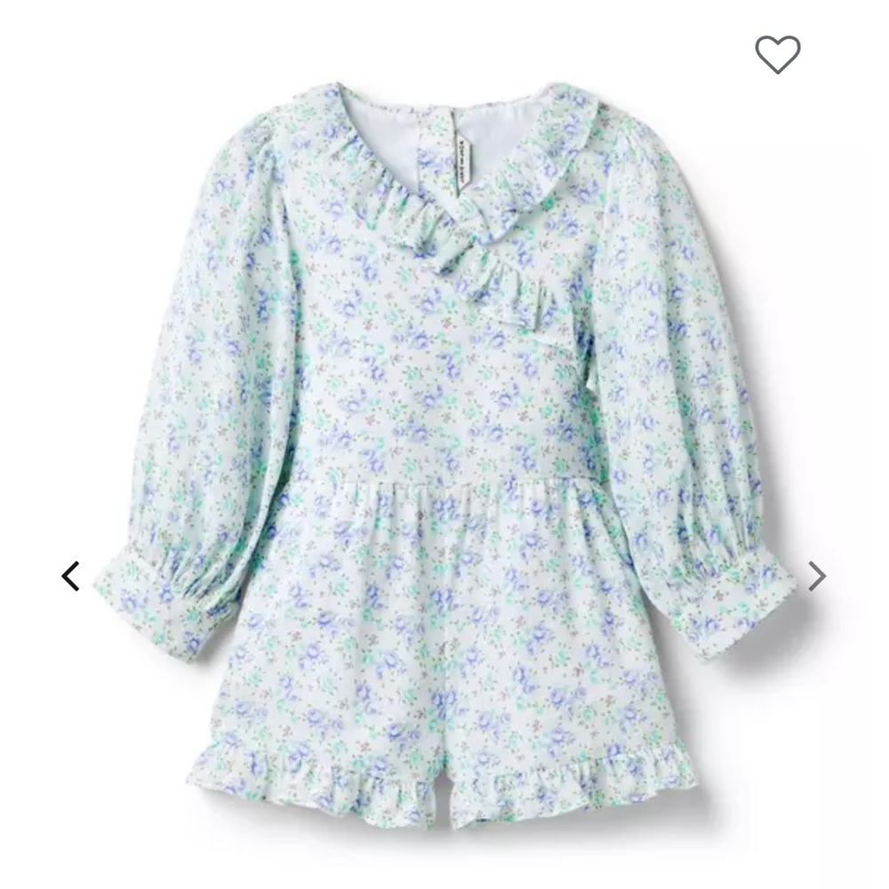 Janie and Jack Floral Ruffle Chiffon Romper, 6